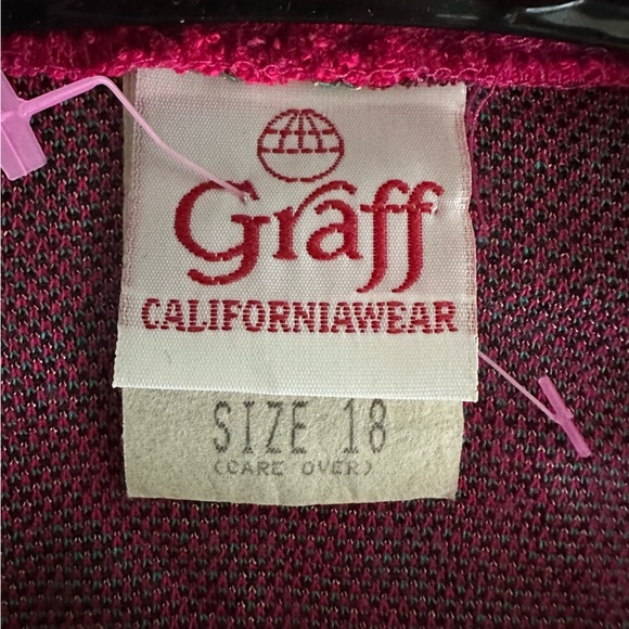 GRAFF CALIFORNIAWEAR Vintage Floral Open Front Cardigan Size 18 - Picture 5 of 7